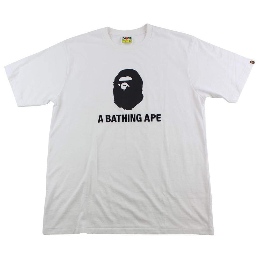 Bape Ape & Text Logo Tee White - SaruGeneral