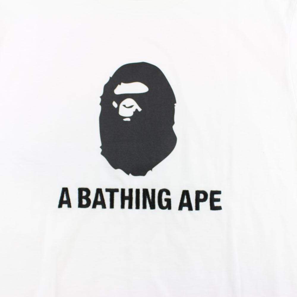 Bape Ape & Text Logo Tee White - SaruGeneral