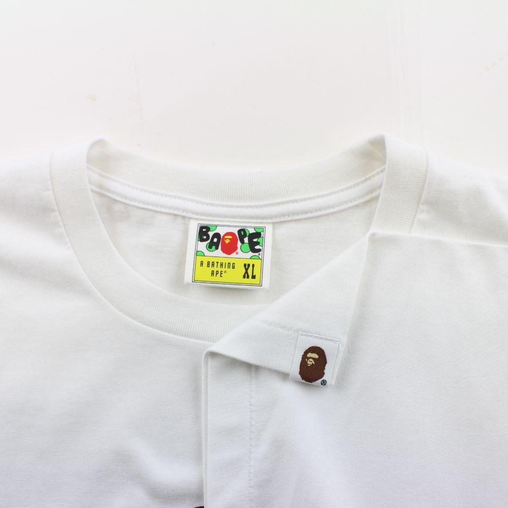 Bape Ape & Text Logo Tee White - SaruGeneral