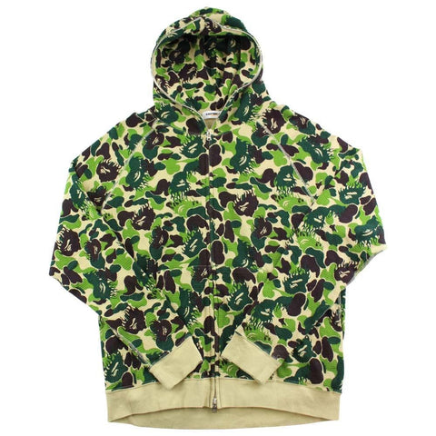 Bape Flame ABC Green Camo Full Zip Hoodie