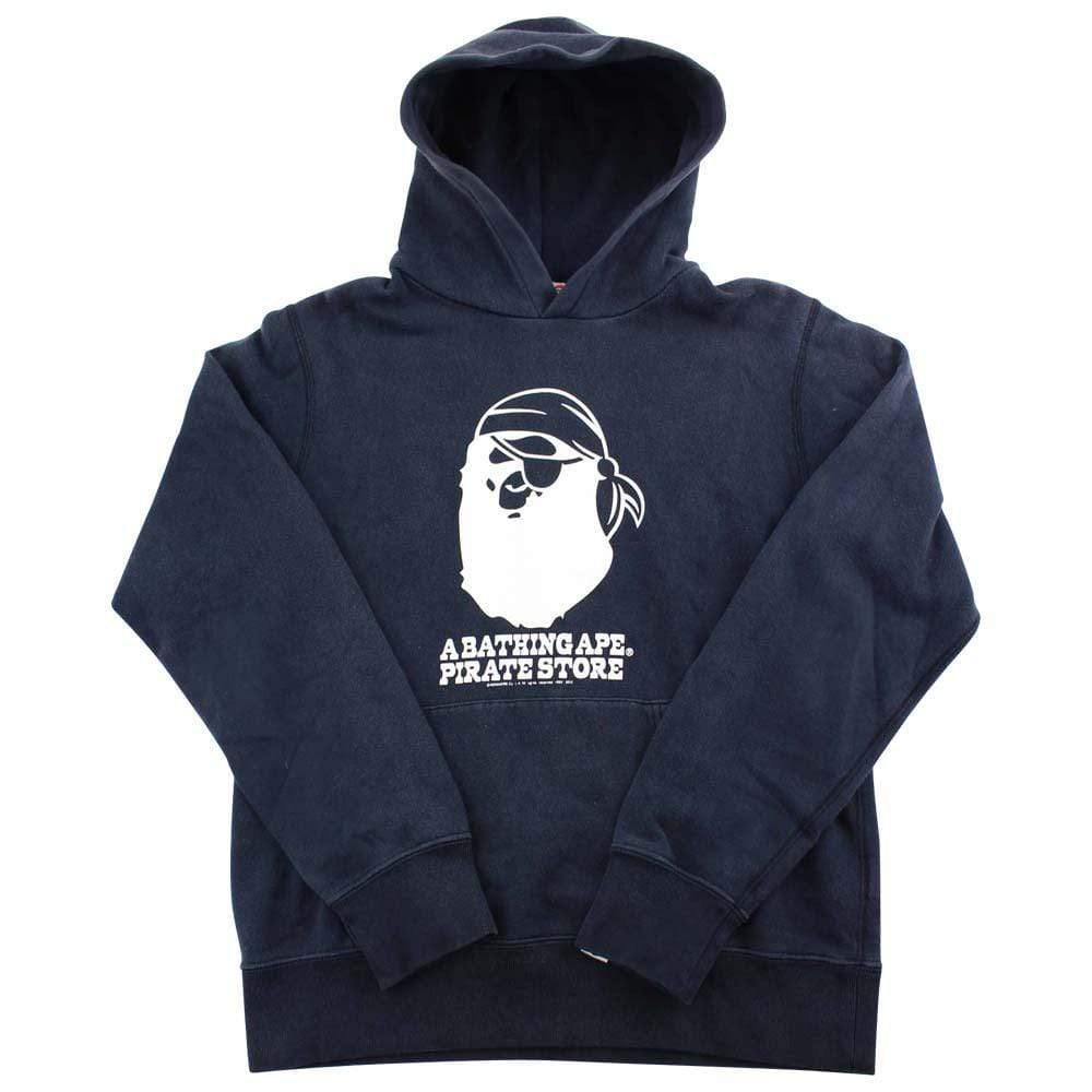 Bape pirate store big ape logo hoodie black - SaruGeneral