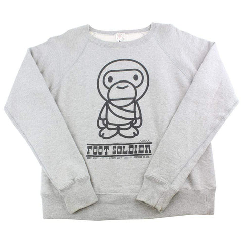 Bape Baby Milo Foot Solider Crewneck Grey