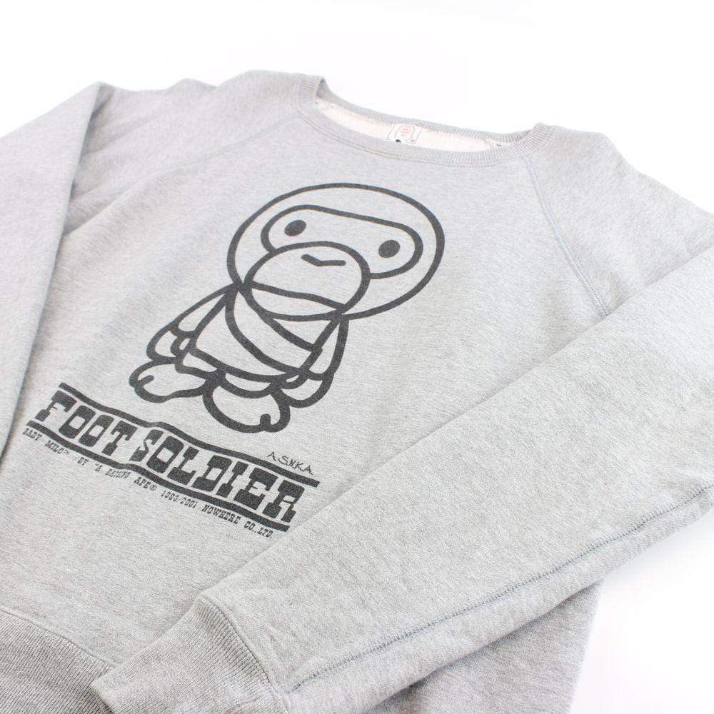 Bape Baby Milo Foot Solider Crewneck Grey - SaruGeneral