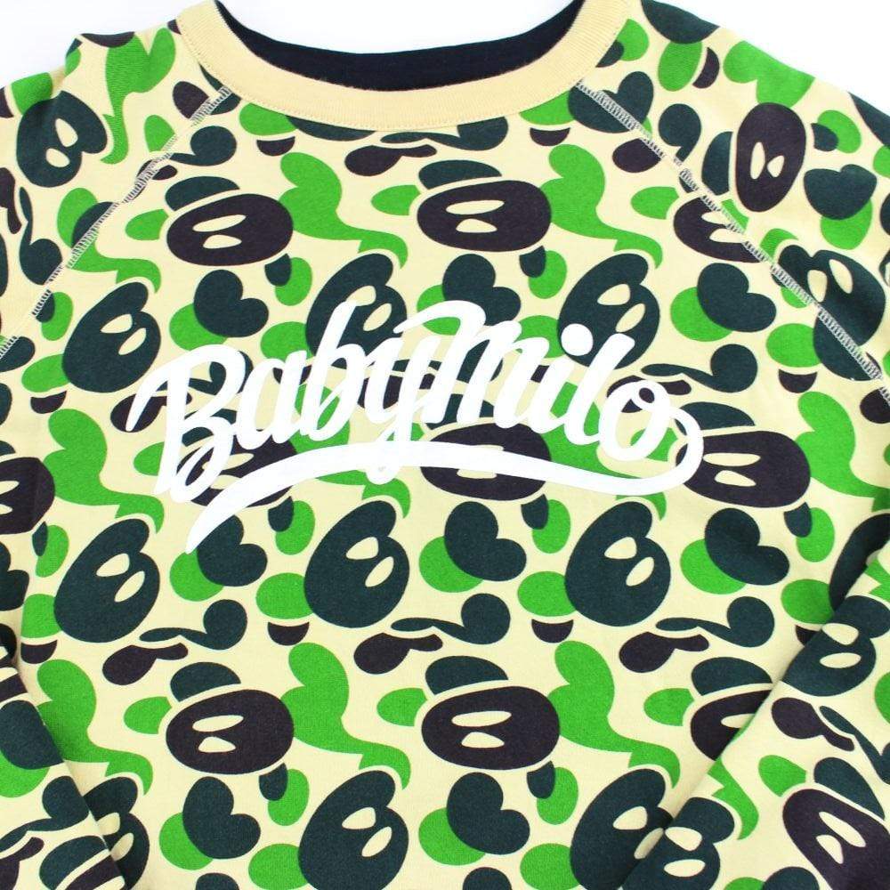 Bape ABC Green Camo Reversible Crewneck - SaruGeneral