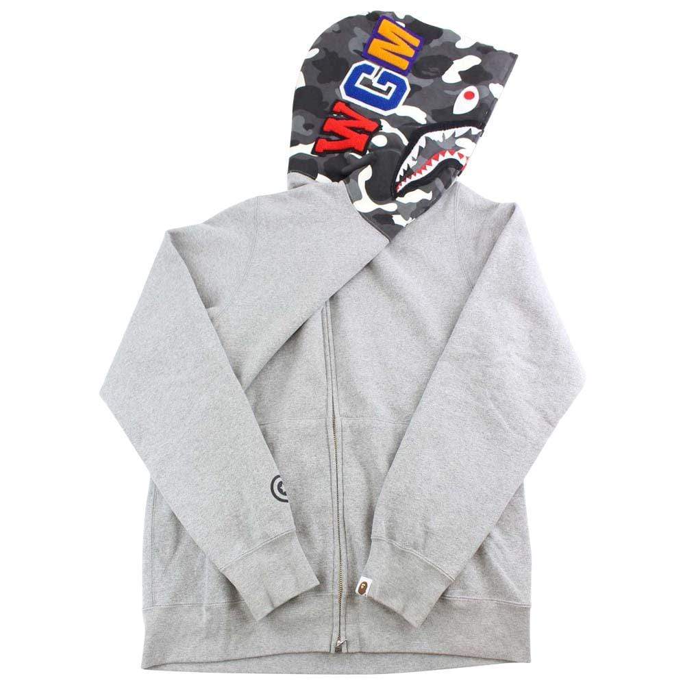 Bape City Camo Shark Face Hoodie Grey - SaruGeneral