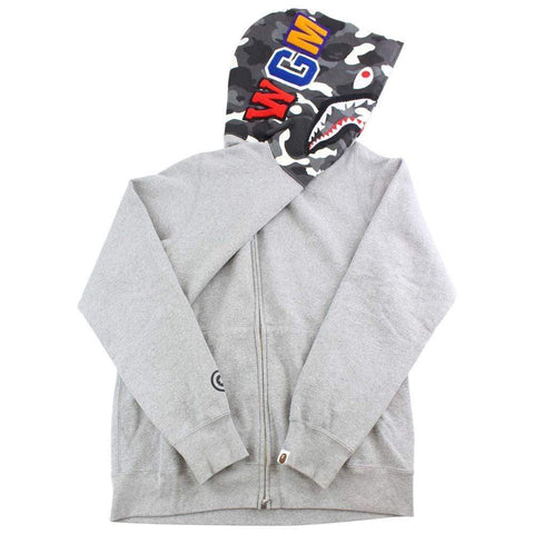 Bape City Camo Shark Face Hoodie Grey