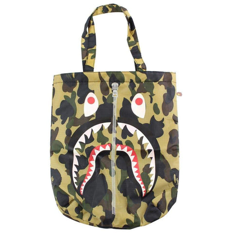 Bape 1st Yellow Camo Shark Face Tote Bag