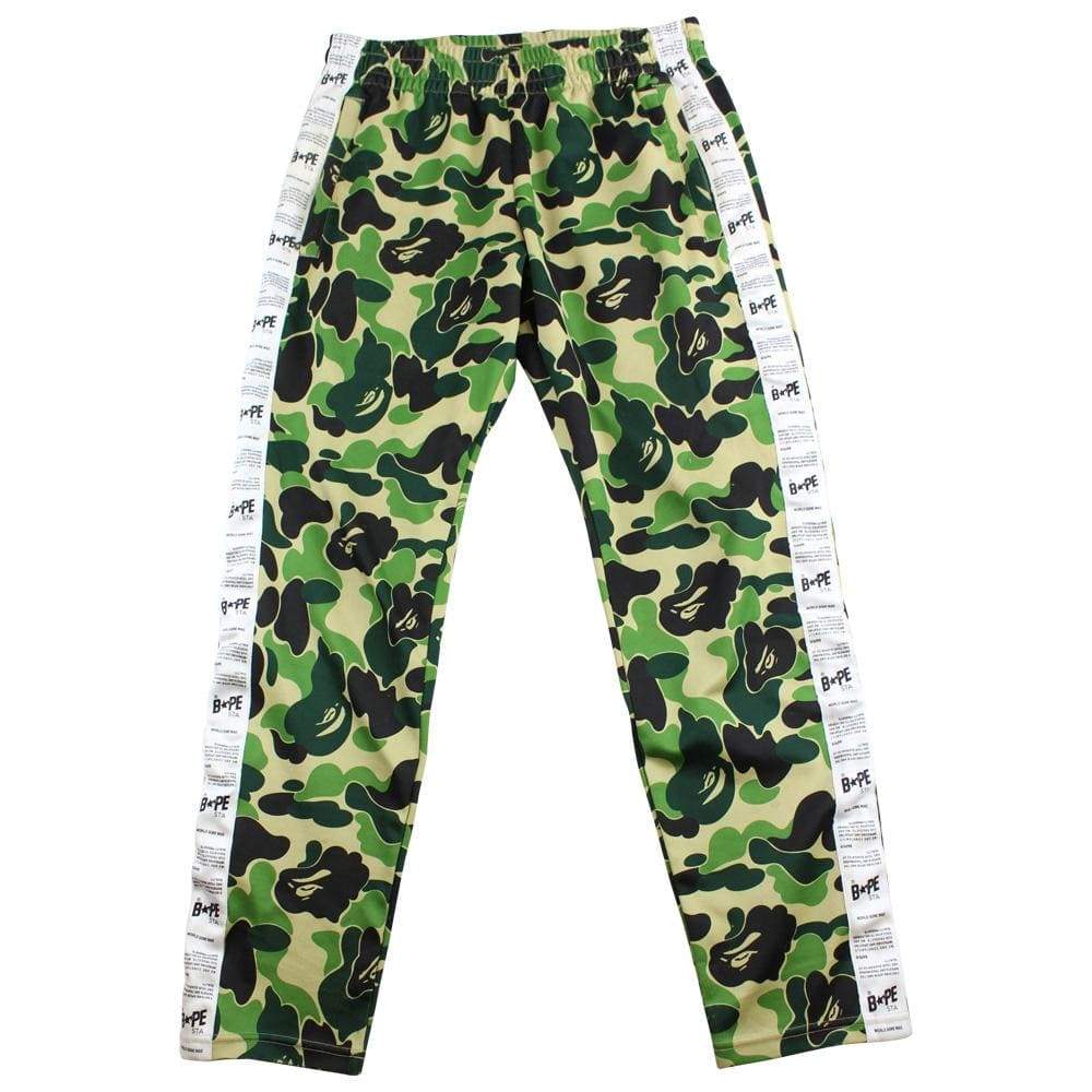Bape ABC Green Camo strip track pants - SaruGeneral