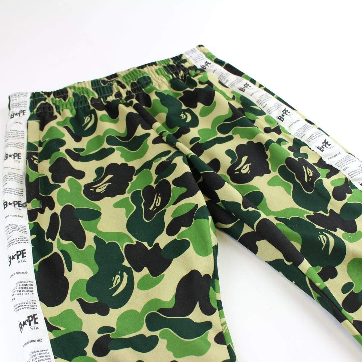 Bape ABC Green Camo strip track pants - SaruGeneral