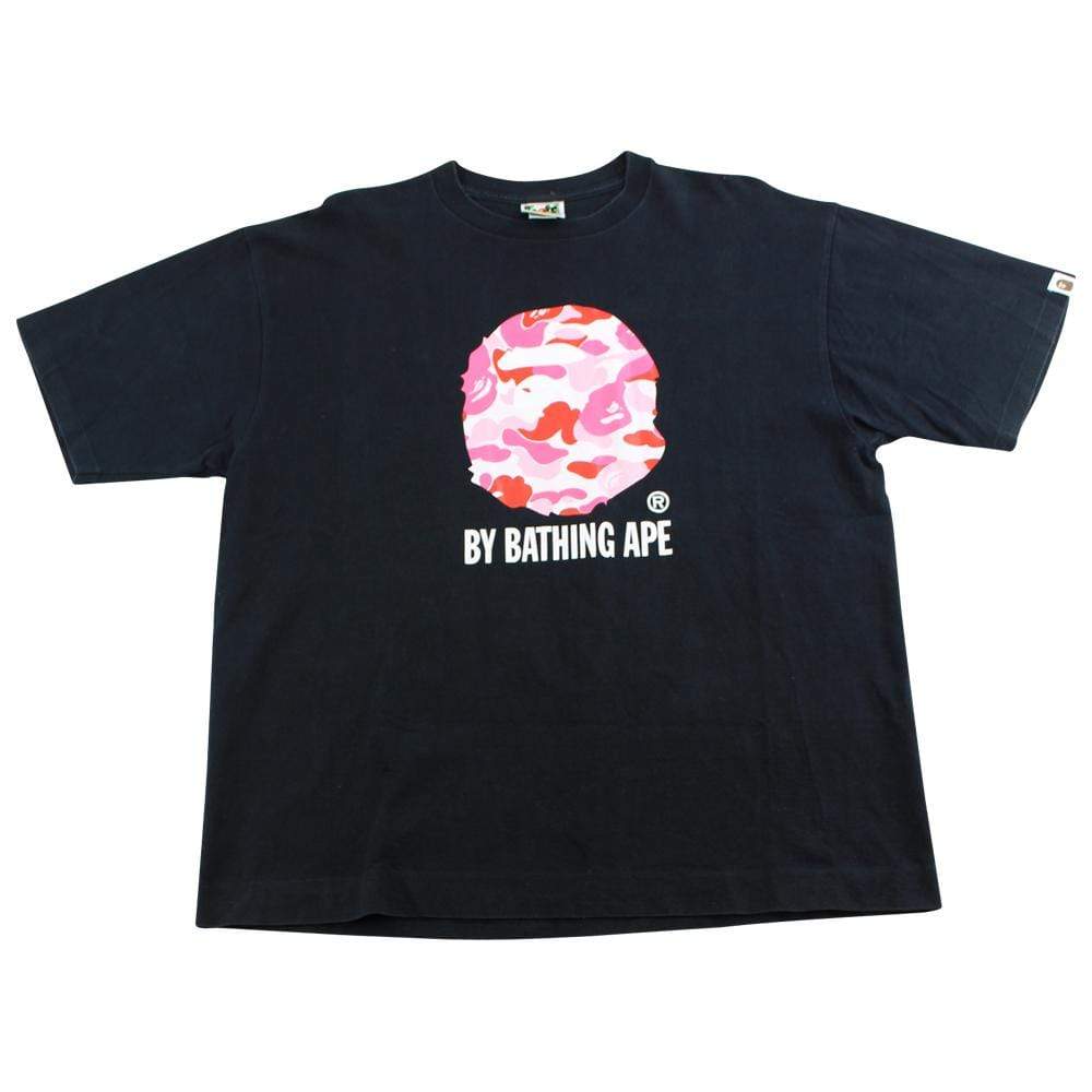 Bape Pink Camo Big Ape Logo Tee Black - SaruGeneral