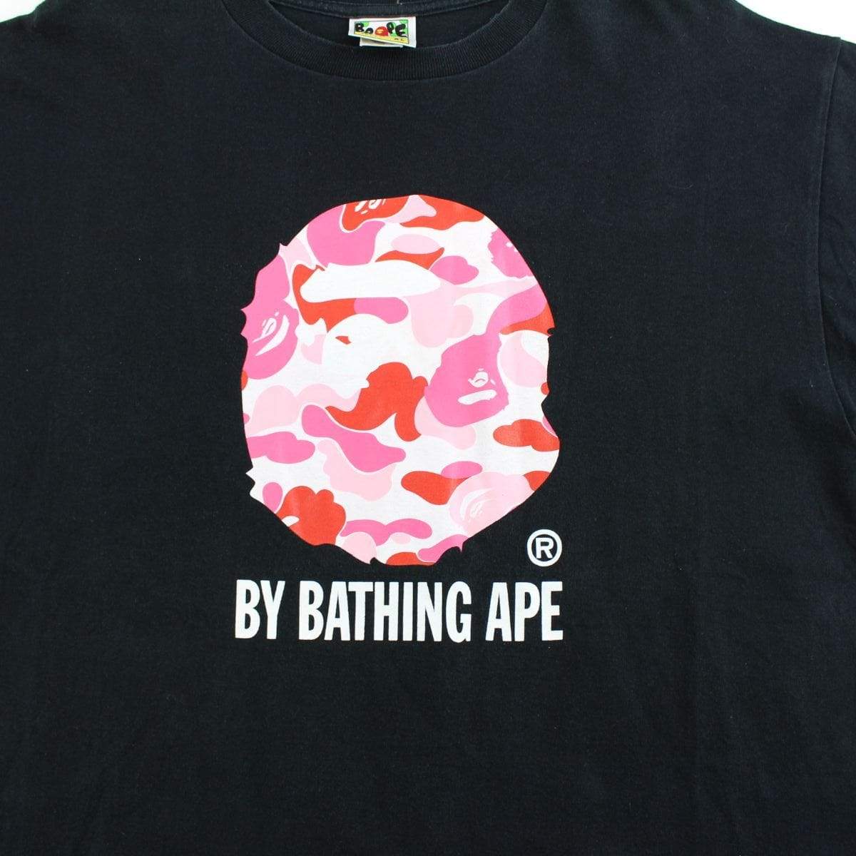 Bape Pink Camo Big Ape Logo Tee Black - SaruGeneral