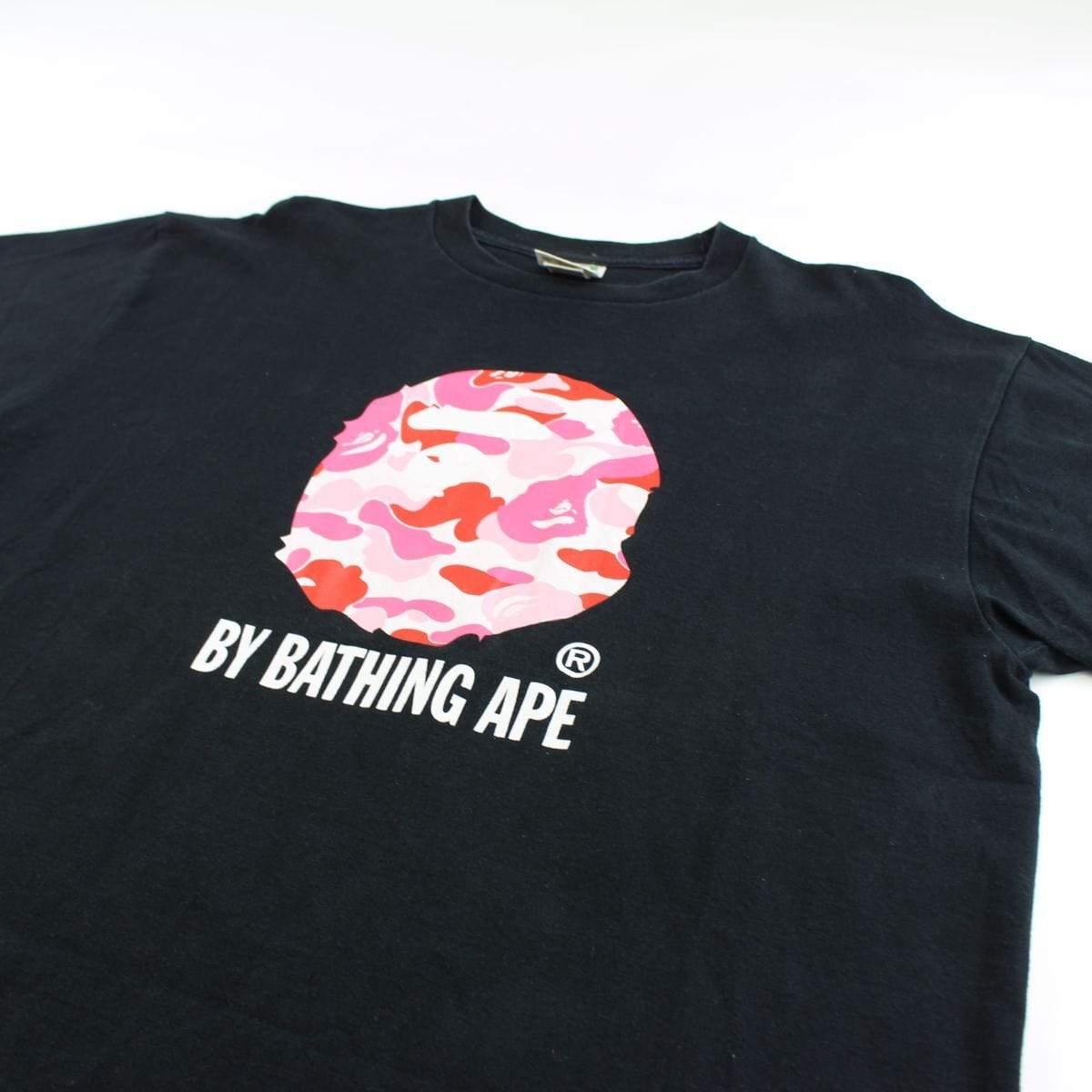 Bape Pink Camo Big Ape Logo Tee Black - SaruGeneral