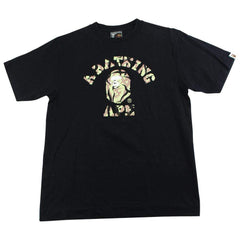 Bape Tribal Camo College Logo Tee Black