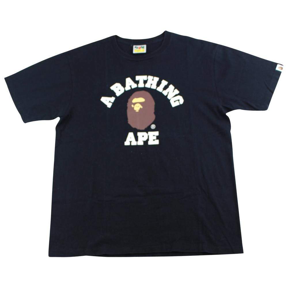 Bape Original College Logo Tee Black - SaruGeneral