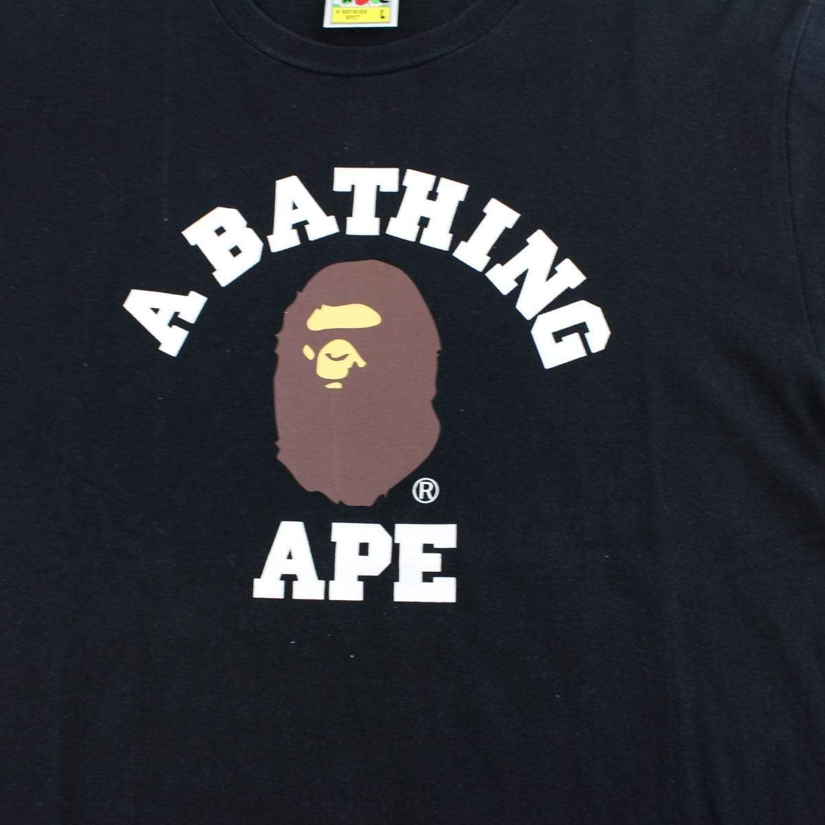 Bape Original College Logo Tee Black - SaruGeneral