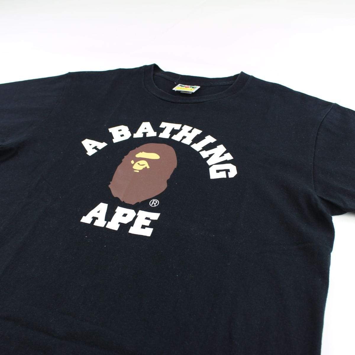 Bape Original College Logo Tee Black - SaruGeneral