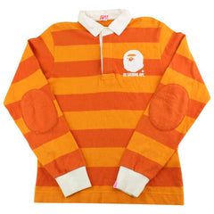 Maillot de rugby à manches longues Bape Big Ape avec logo orange