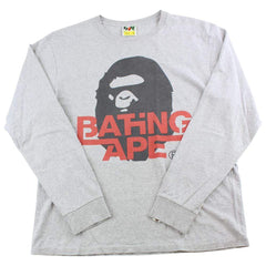 Bape Planet of Big Ape Text LS Grey