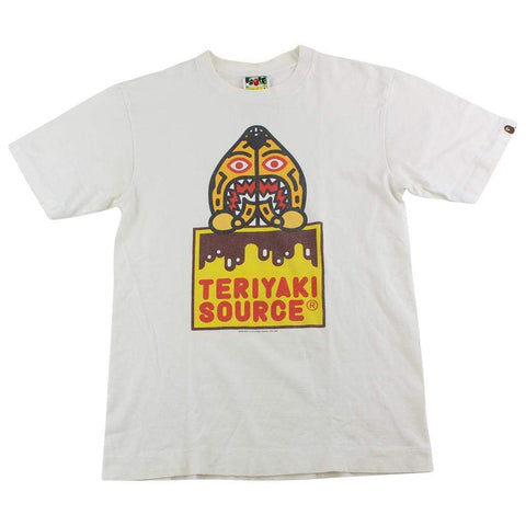 T-shirt Bape Shark Figure Teriyaki Source Blanc