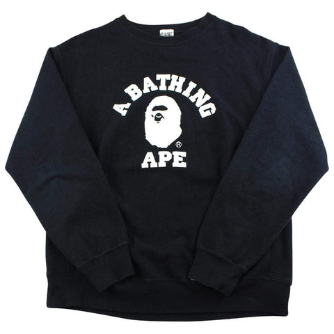 Bape College Logo Crewneck Black