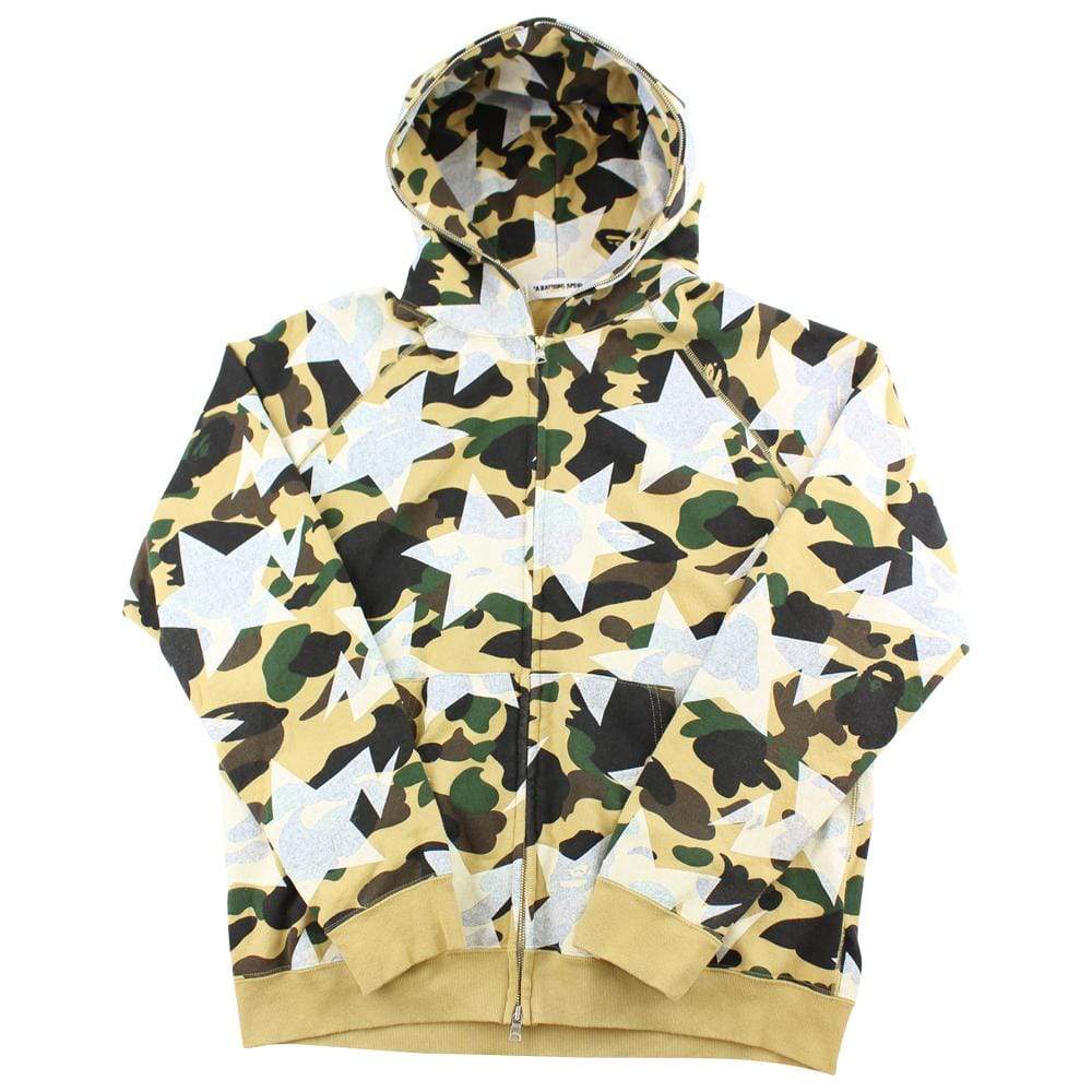 Bape 1st Yellow Camo Bapesta Print All Over Full Zip - SaruGeneral