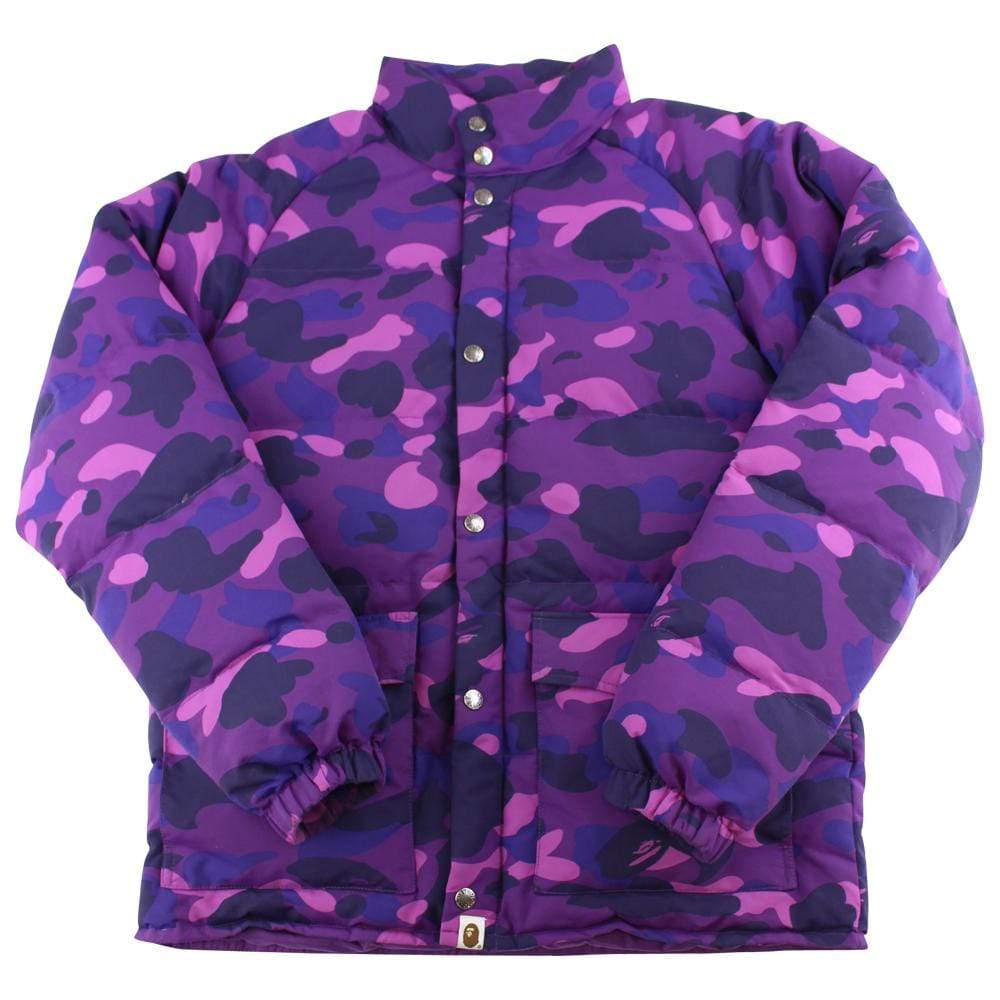 Bape Purple Camo Puffer Jacket - SaruGeneral