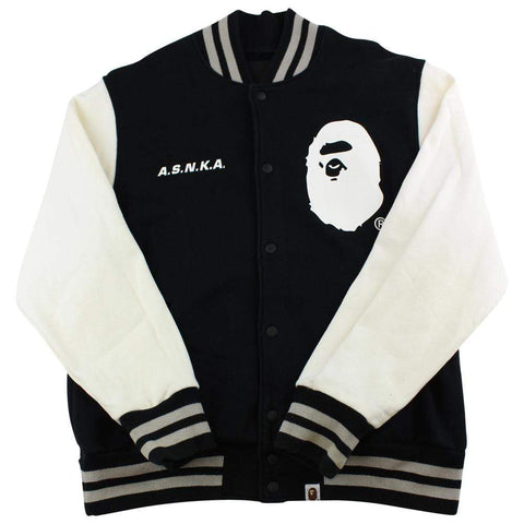 Bape A.S.N.K.A Big Ape Varsity Jacket Black