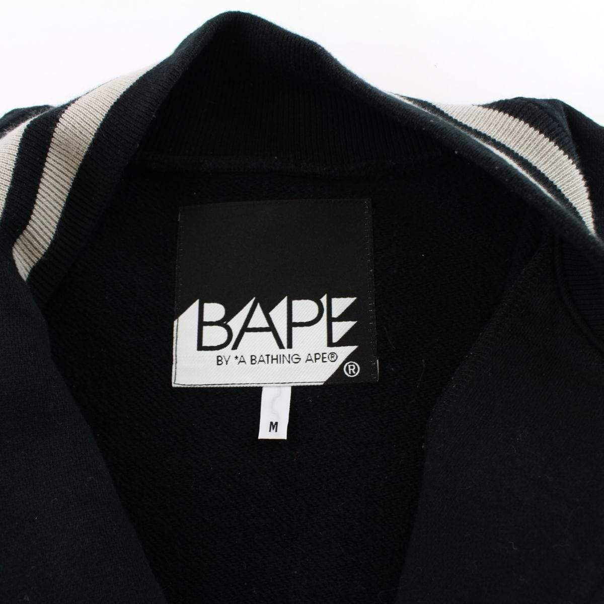 Bape A.S.N.K.A Big Ape Varsity Jacket Black - SaruGeneral