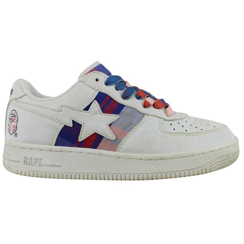 Bapesta Union Jack Red Plaid White