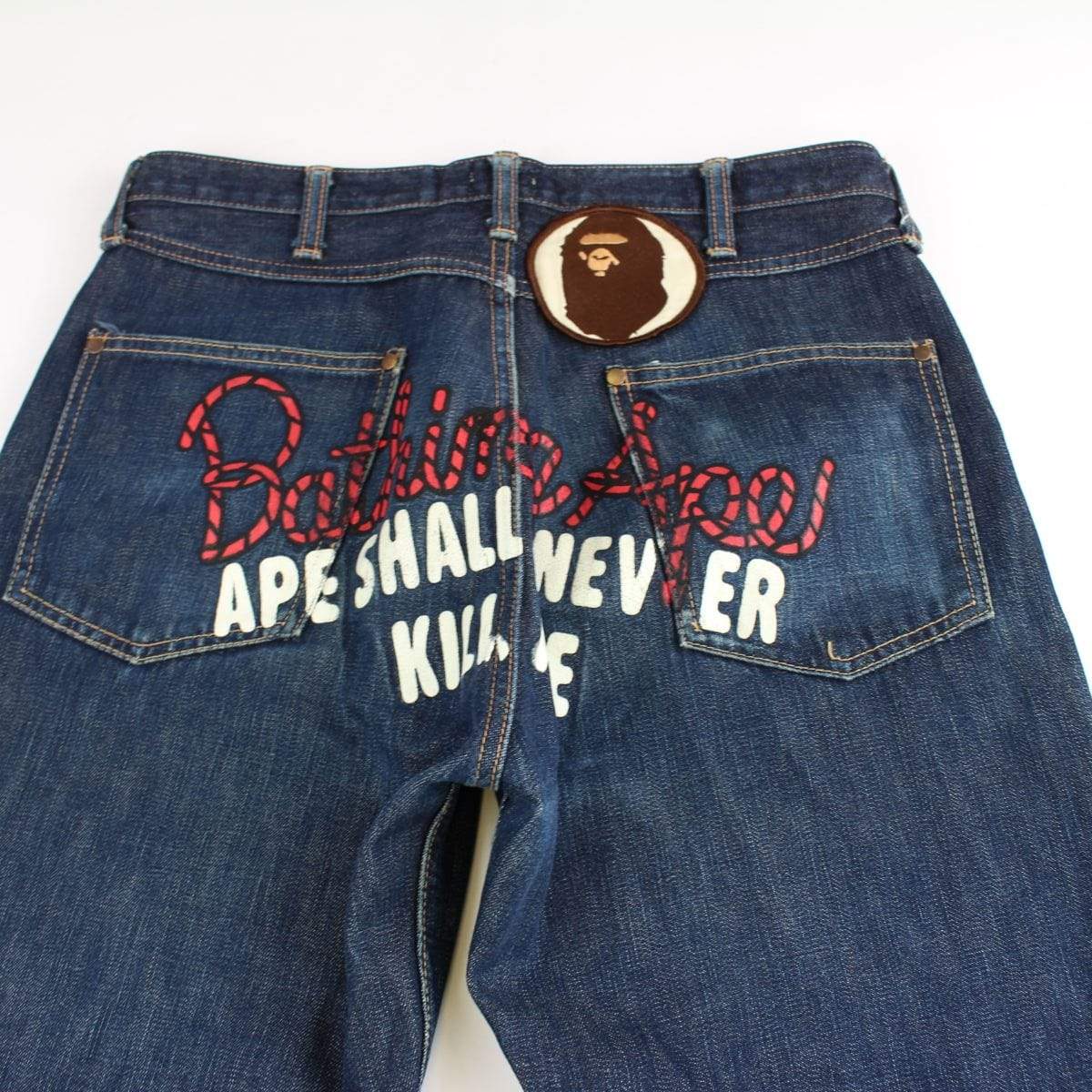 Bape A.S.N.K.A Rope Logo Denim Jeans - SaruGeneral