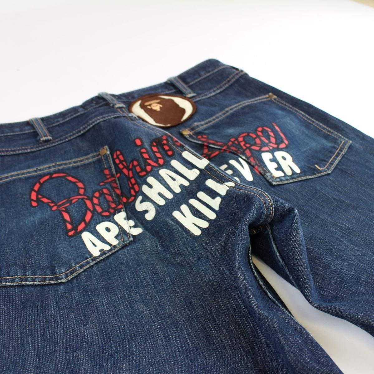 Bape A.S.N.K.A Rope Logo Denim Jeans - SaruGeneral