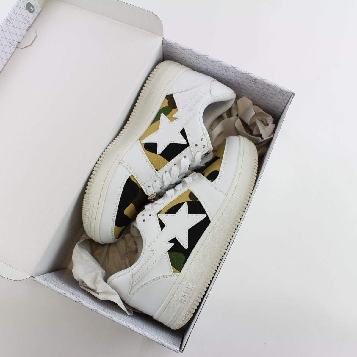 Bapesta 1st Yellow Camo Panels White - SaruGeneral