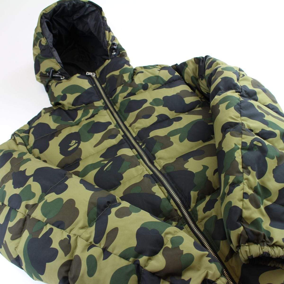 Bape 1st Green Camo Puffer Jacket - SaruGeneral