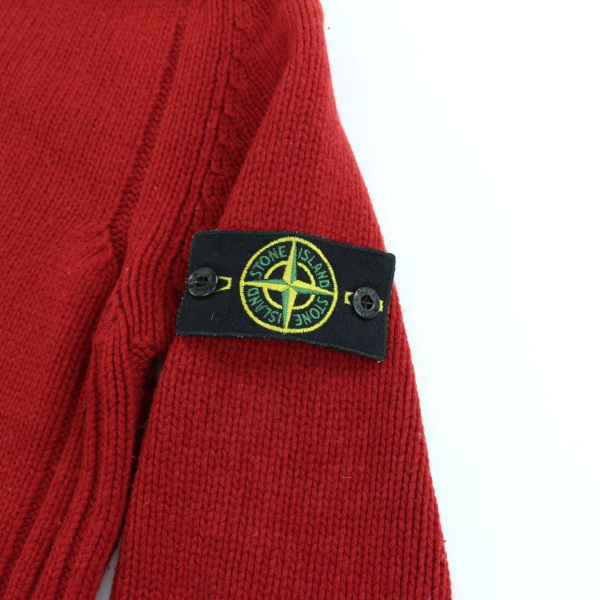 Stone Island AW 2004 Quarter Zip Knitted Jumper Red - SaruGeneral