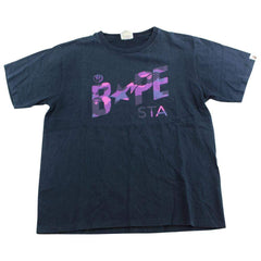 T-shirt Bape Purple Camo avec logo Bapesta noir
