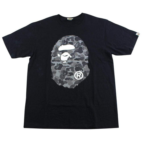 Bape ABC Grey Camo Big Ape Logo Tee Black