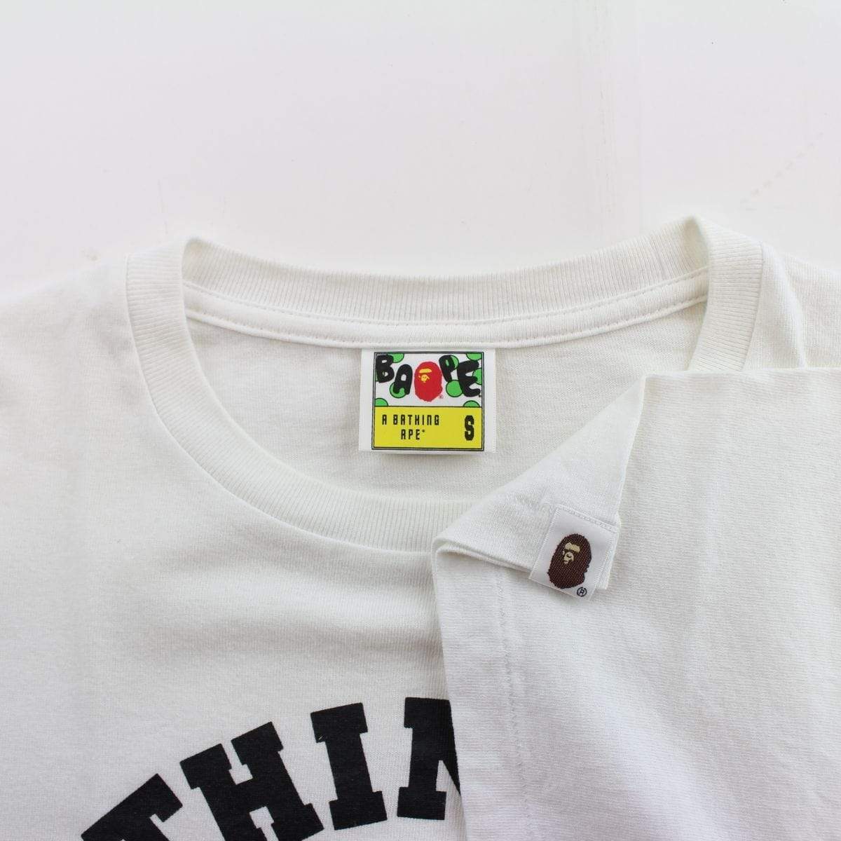 Bape College Logo Circle Text Tee White - SaruGeneral