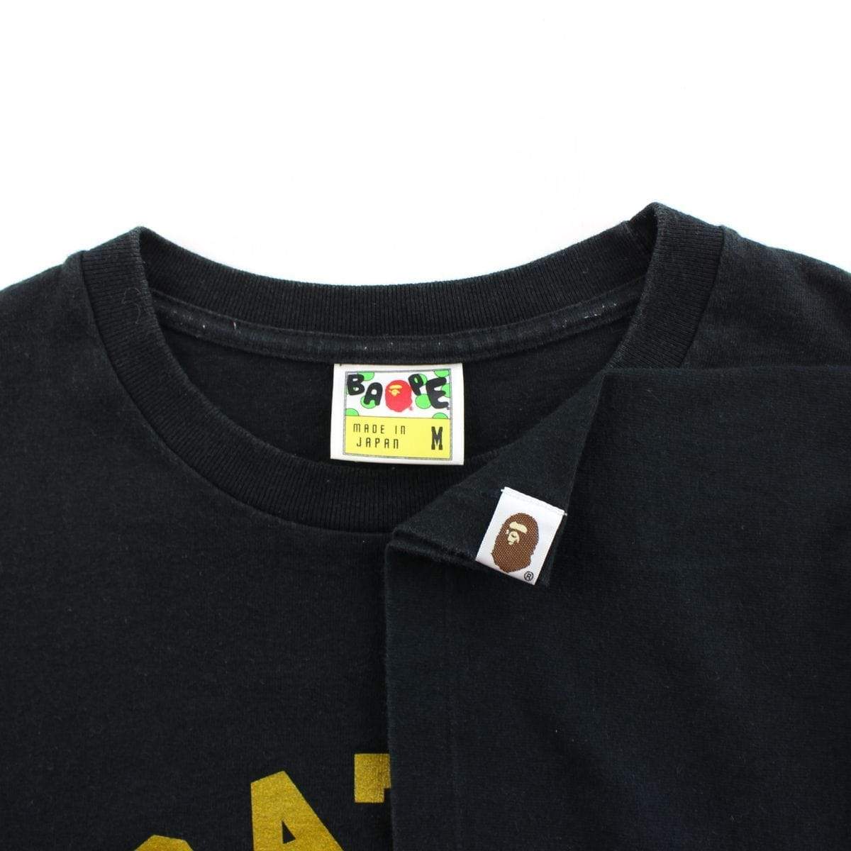 Bape Red Yellow College Logo Tee Black - SaruGeneral