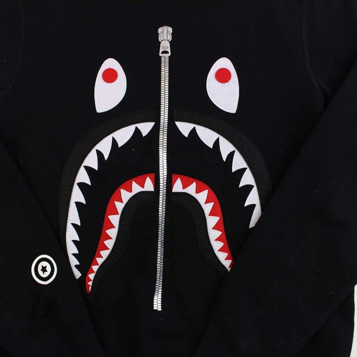 bape shark face logo crewneck black - SaruGeneral