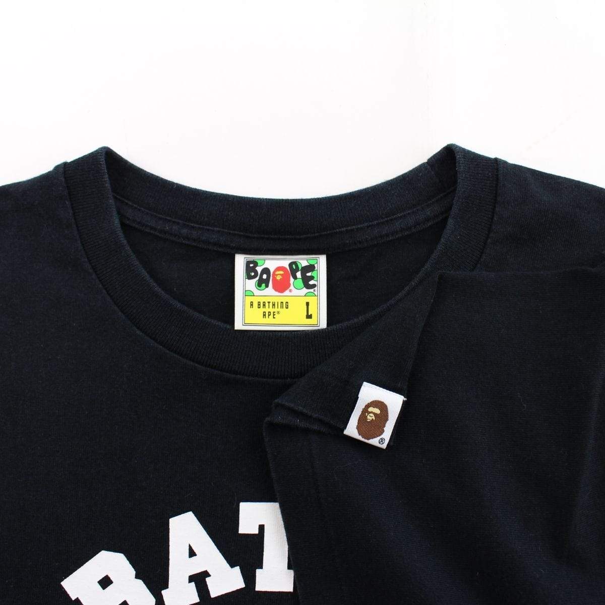 Bape Yellow ABC Plaid College Logo Tee Black - SaruGeneral