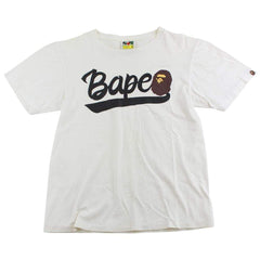 Bape Text Ape Logo Tee White