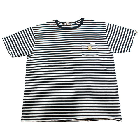 bape gold DSM point head logo stripe tee