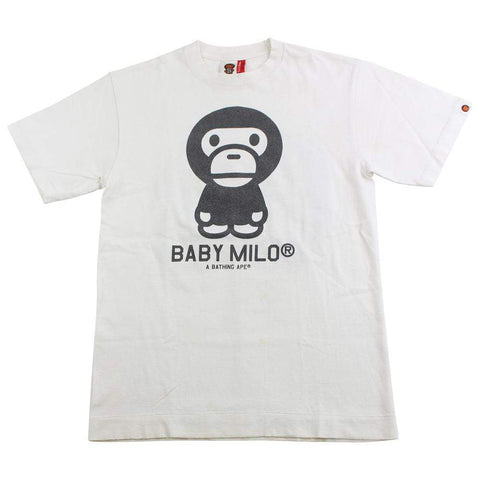 bape black baby milo figure logo tee white