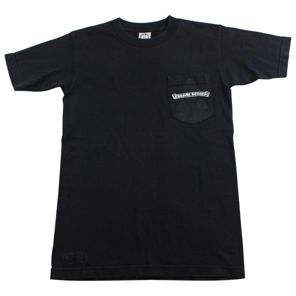 chrome hearts spade text pocket tee black - SaruGeneral