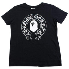 bape x chrome hearts horse shoe tee black