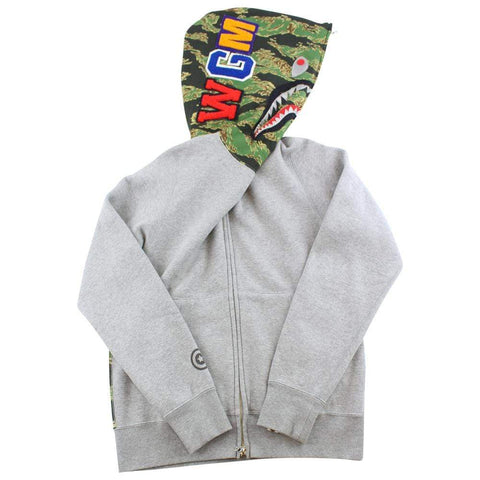 Bape Green Woodland Camo Half Face Grey Shark