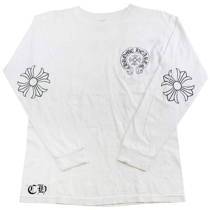 chrome hearts horse shoe pocket ls white - SaruGeneral