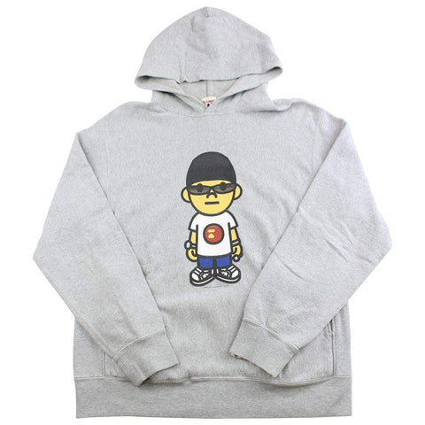 bape nigo figure hoodie grey