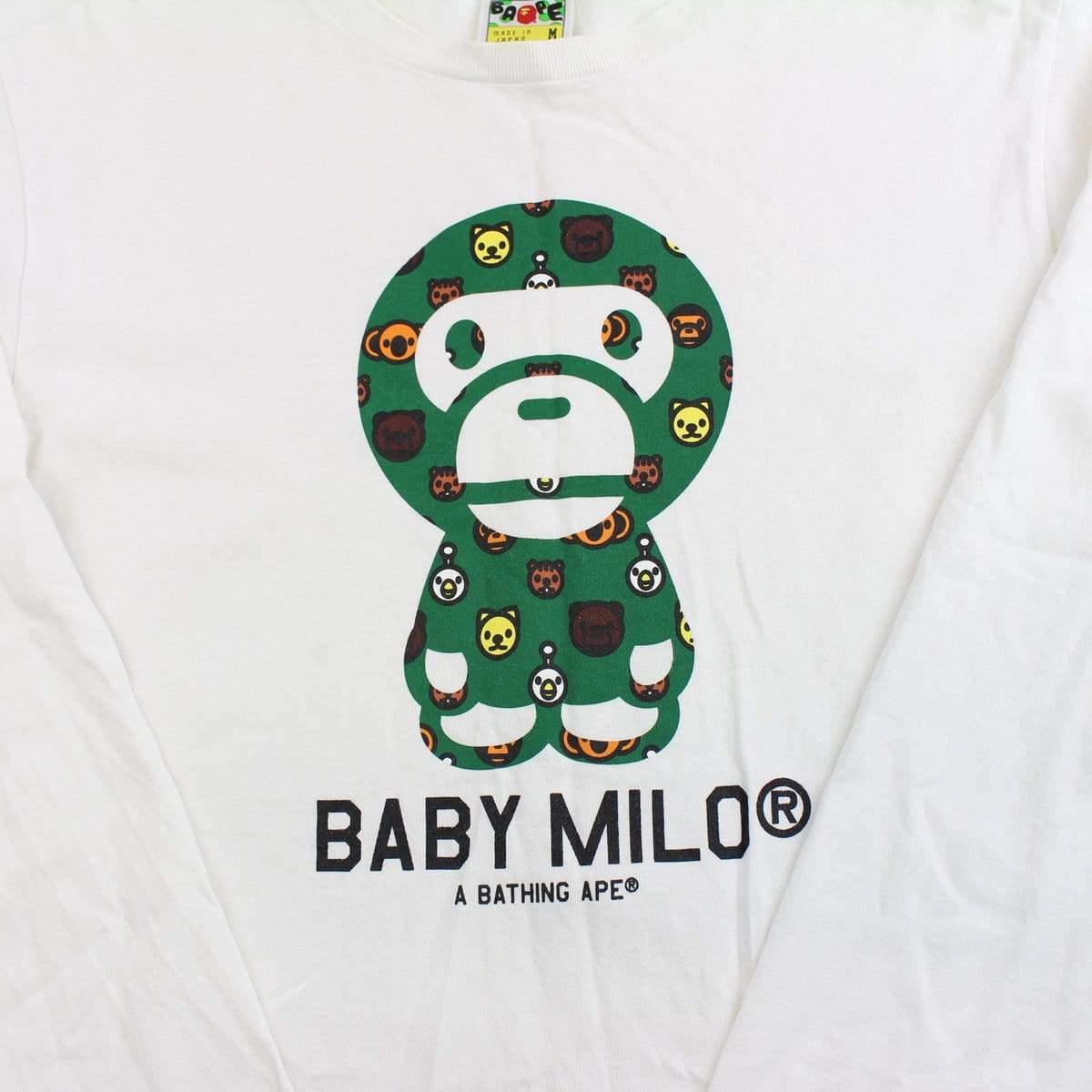 bape green milo figure ls white - SaruGeneral