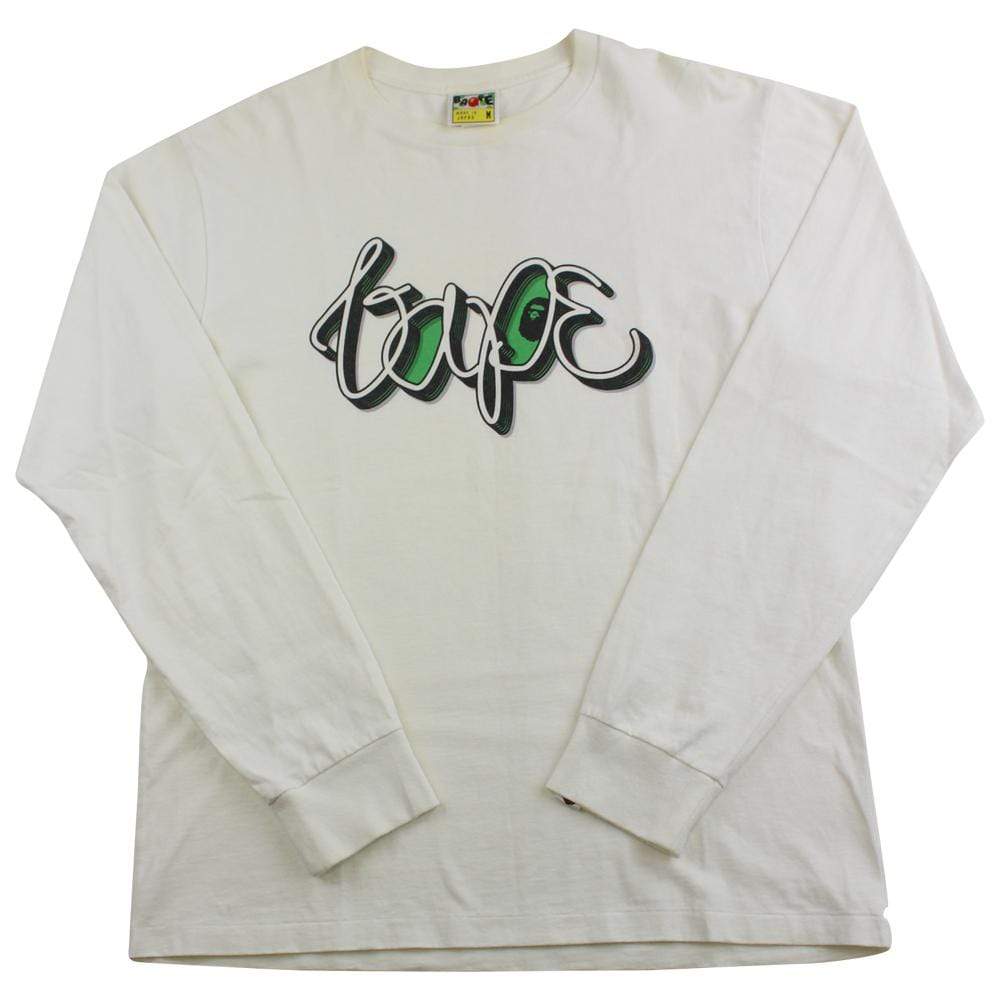 bape green text ls white - SaruGeneral